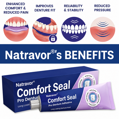 🔥 LIMITED SPECIAL OFFER 🔥𝐍𝐚𝐭𝐫𝐚𝐯𝐨𝐫® DeComfort Seal Pro Denture Adhesive🦷💜FDA Certified (Clinically Proven 96-   Hour Lock Hold for   Secure, Comfortable &   Zinc-Free Denture Fit)