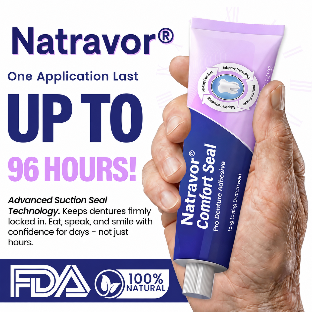 🔥 LIMITED SPECIAL OFFER 🔥𝐍𝐚𝐭𝐫𝐚𝐯𝐨𝐫® DeComfort Seal Pro Denture Adhesive🦷💜FDA Certified (Clinically Proven 96-   Hour Lock Hold for   Secure, Comfortable &   Zinc-Free Denture Fit)
